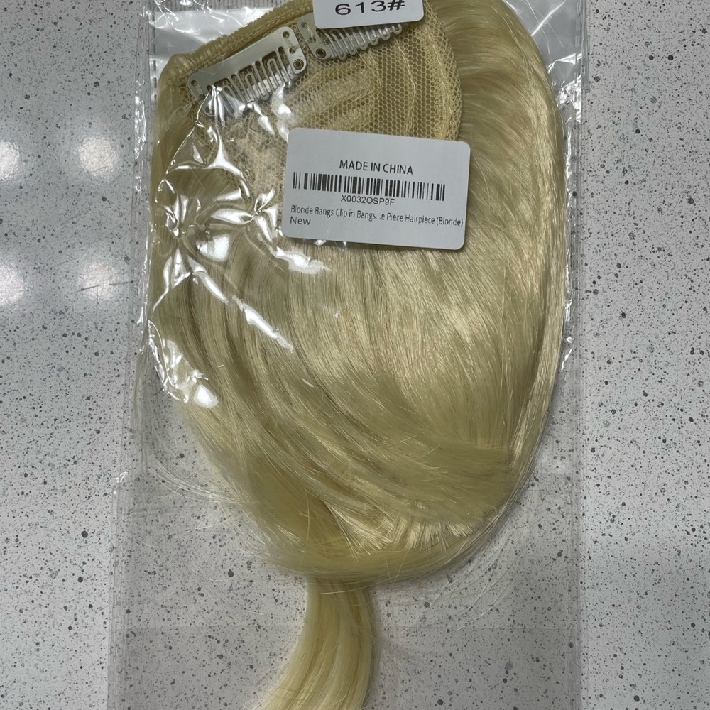 Blonde Clip In Bangs New in Package